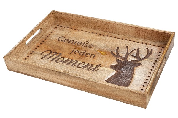Gilde 41278 Holz-Tablett 28x43cm "Hirsch"