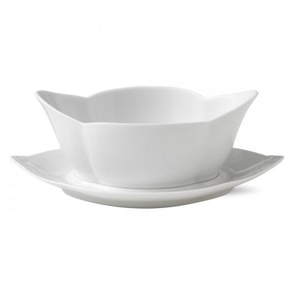 Royal Copenhagen White Fluted Sauciere 55cl