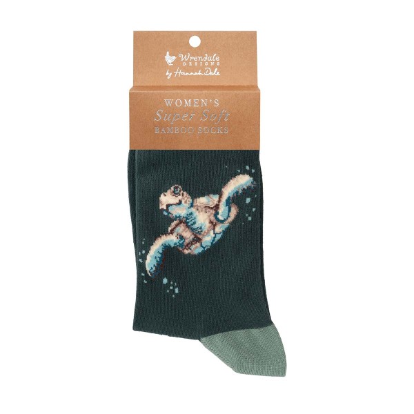 Wrendale Frauensocken SOCK029 "Swimming School" - Schildkröte