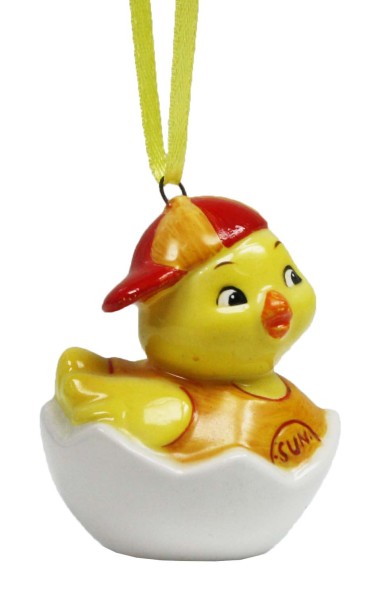 Goebel Ostern Anhänger Küken mit Kappe