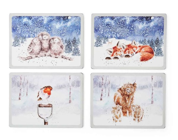 Royal Worcester Wrendale Designs X0010649205 Winter Skies Platzsets groß - 4er set