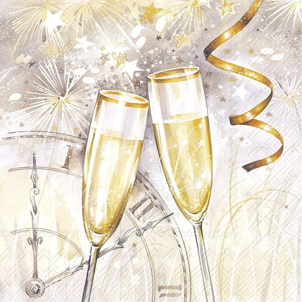 L-1029600 Time to Toast Lunch-Servietten 3-lagig (20 Stk.) 33 x 33 cm