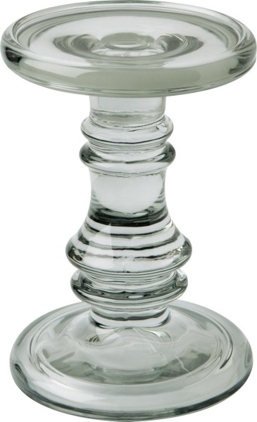 Ihr GLASS CANDLE HOLDER light grey KST 09845 Kerzenständer, Höhe 16 cm, Durchmesser 11 cm