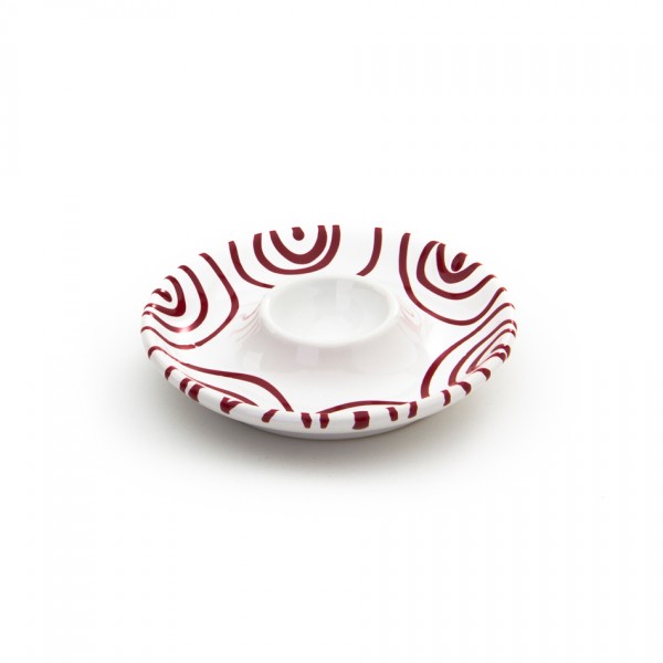 Gmundner Keramik Rotgeflammt Eierbecher glatt classic m. Abl.(BEGL12) 12 cm