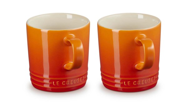 Le Creuset Steinzeug 79111350900000 2er-Set Becher 0,35L - Ofenrot