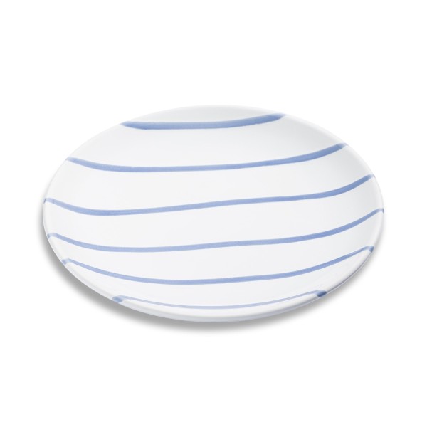 Gmundner Blau gestreift 0102TDCU20ST Dessertteller Cup (Ø 20cm)