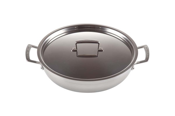 Le Creuset 3-Ply 96102830000000 Profipfanne mit Deckel 30cm - Antihaft