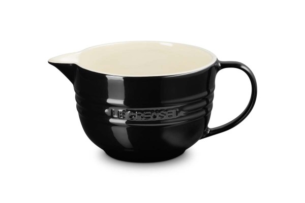 Le Creuset Steinzeug 70106201400002 Rührschüssel mit HenkeL 2L - Schwarz Glänzend