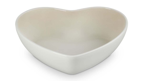Le Creuset Steinzeug 80172297160003 Servierschale in Herzform 30cm 2,9L - Meringue