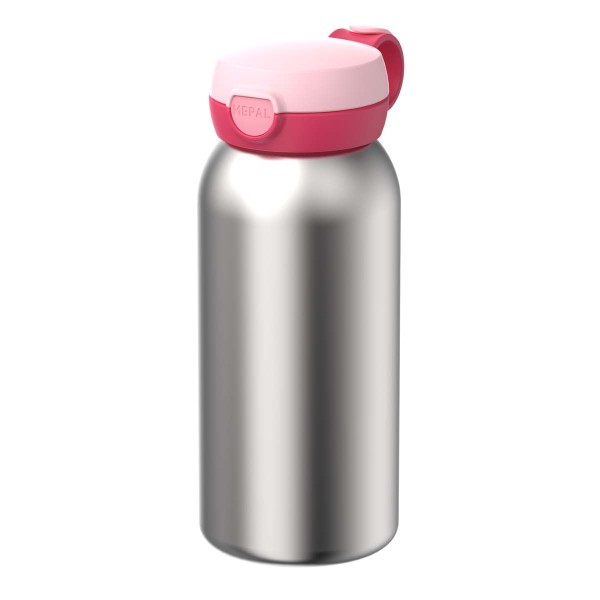 Mepal Campus 107489074100 Edelstahl Trinkflasche mit Klappdeckel 0,6l - Cool Pink