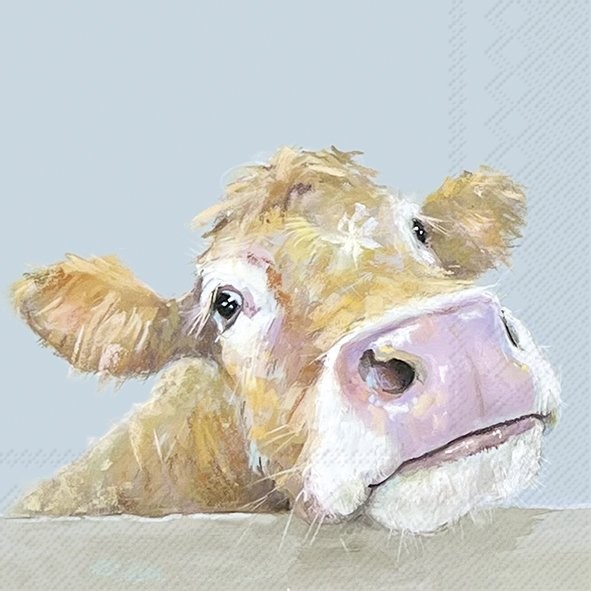 Ihr COW BELLA light blue L1079049 Lunch-Servietten 33 x 33 cm