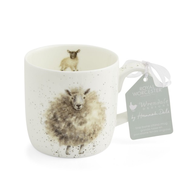 Royal Worcester Wrendale Designs Woolly Jumper (Sheep) Becher mit Henkel 0,31 l MMQL5629-XT