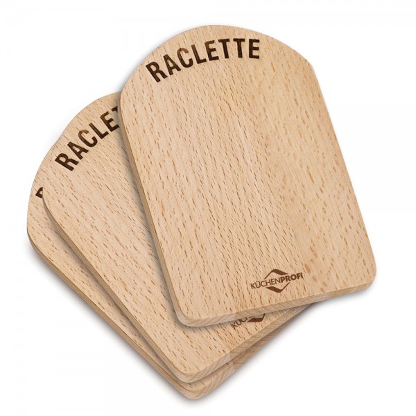 Küchenprofi Kochen am Tisch Raclette-Brettchen Holz 4er