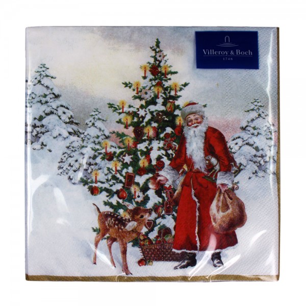 Villeroy &amp; Boch Weihnachtsservietten L886200 Annual Christmas Santa Lunch-Servietten (20 Stk.) 33x33