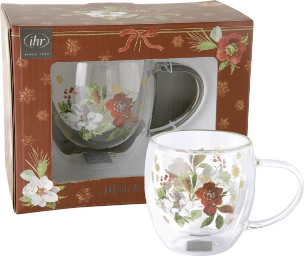 Ihr POINSETTIA BOUQUET cream GB1087360 Teeglas doppelwandig, 250 ml
