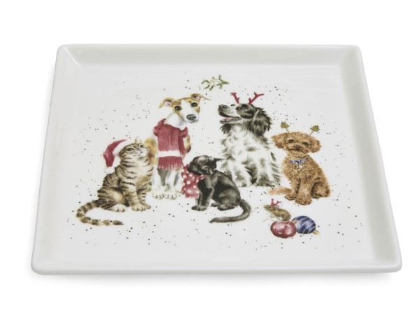 Royal Worcester Wrendale Designs Quadratische Platte (WNVQ4373-XL) Office Party 23x23 cm