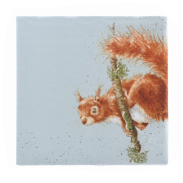 Wrendale Servietten K024 &quot;The Acrobat&quot; - Eichhörnchen - Lunch Servietten 33x33cm