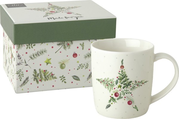 Ihr Christmas Branches Star POM1124229 Porzellanbecher 0,3l