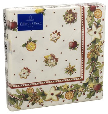 Villeroy &amp; Boch L496900 Christmas Bakery Cookies Lunch-Servietten 3-lagig (20St) 33 x 33 cm