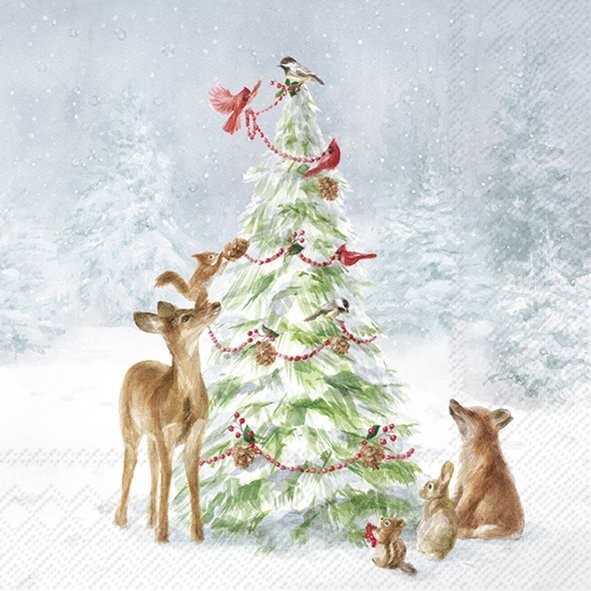 IHR L-1083900 Friends in Snow Lunch-Servietten 3-lagig (20 Stk.) 33 x 33 cm