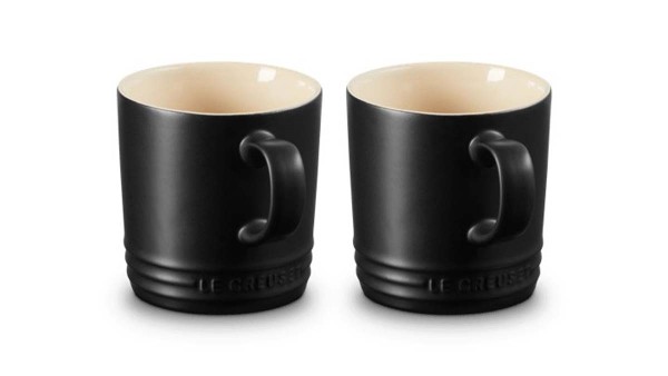 Le Creuset Steinzeug 79111350000000 2er-Set Becher 0,35L - Schwarz Matt