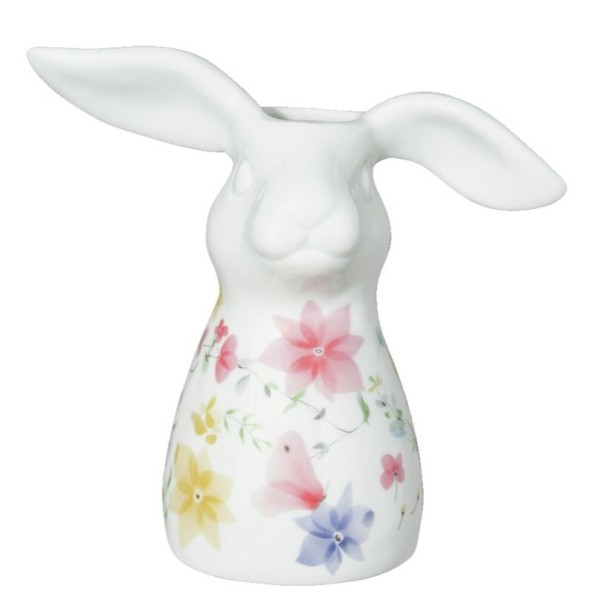 Hutschenreuther Frühlingsgrüße Blumenwiese Hasen-Vase 16 cm