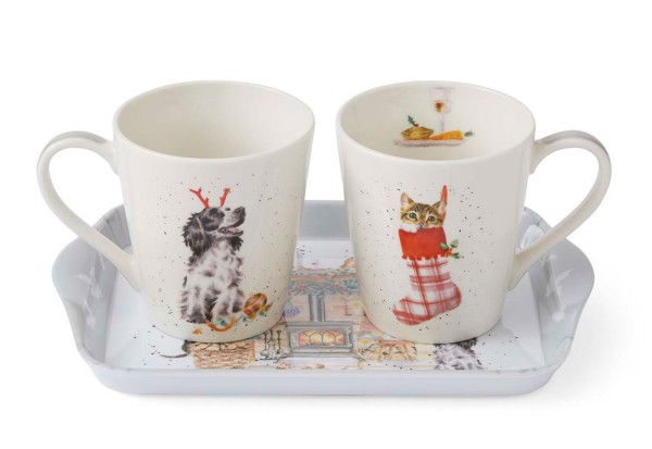 Royal Worcester Wrendale Designs No Place like Home Mug &amp; Tray Set X0011659225