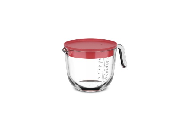 Mepal Chef it 102311076900 Glas Messbecher 1L mit Deckel - Coral