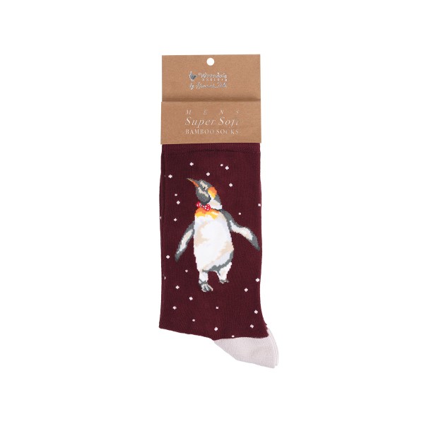 Wrendale Männersocken XSOCKM006 "Christmas King" - Pinguin
