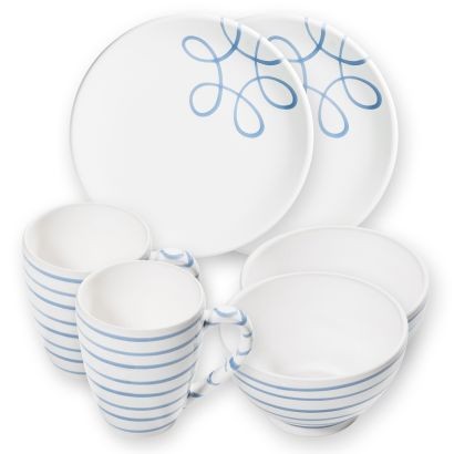 Gmundner Pur geflammt Blau 0113HUCU06SET Hüttenfrühstück für 2 Cup