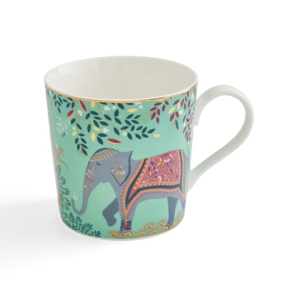 Portmeirion Sara Miller India SMIJ78914-XG Becher 0,34l - Elephant's Oasis - Light Jade
