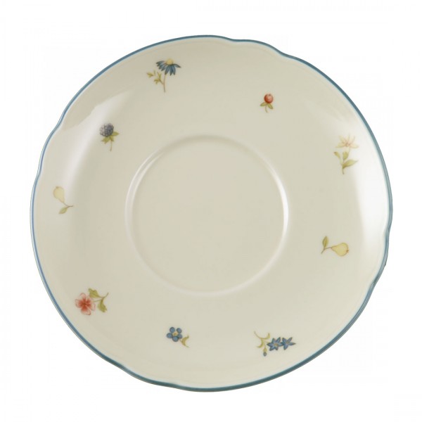 Seltmann Marieluise Streublume 30308, blauer Rand Suppen-/Milchkaffeeuntertasse 16 cm