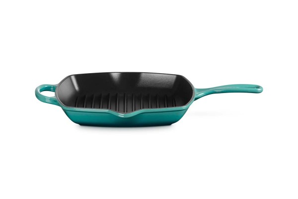 Le Creuset Gusseisen - Signature 20183260990422 Grillpfanne quadratisch 26cm - Bleu Riviera