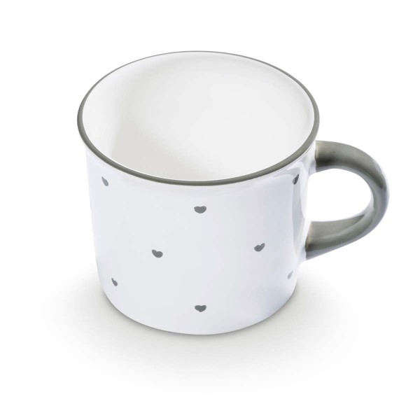 Gmundner Herzerl Grau 0013HKGL09 Kaffeehäferl 0,24L