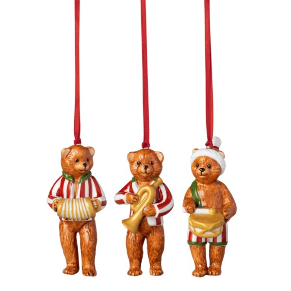 Villeroy &amp; Boch Nostalgic Ornaments 14-8331-6695 Ornamente Teddys, 3-teilig