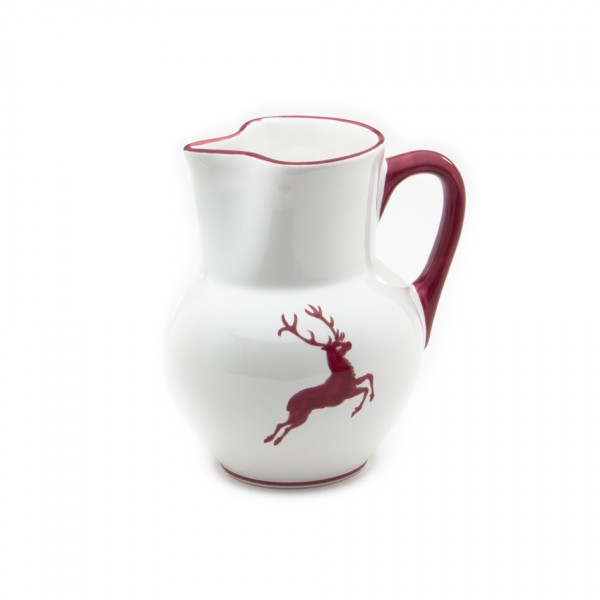 Gmundner Keramik Bordeauxroter Hirsch Krug Wiener Form (KRWF10) 1,5 l