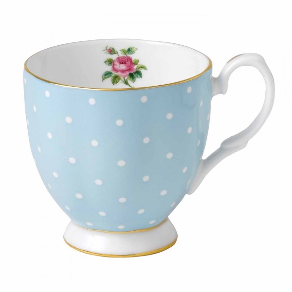 Royal Albert Polka blue Becher auf Fuß (02394) 0,3l