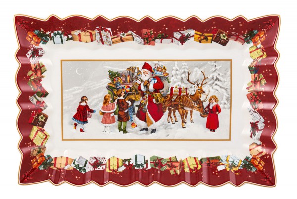 Villeroy &amp; Boch Toy´s Fantasy 1483322211 Kuchenplatte eckig, Santa und Kinder