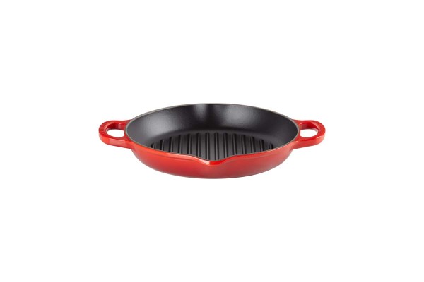 Le Creuset Pfannen 20208250600422 Grillpfanne Rund Signature 25cm - Kirschrot
