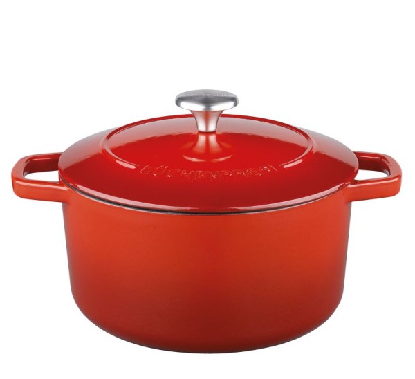 Küchenprofi Bretagne 0431000424 Bratentopf rund, 24 cm rot