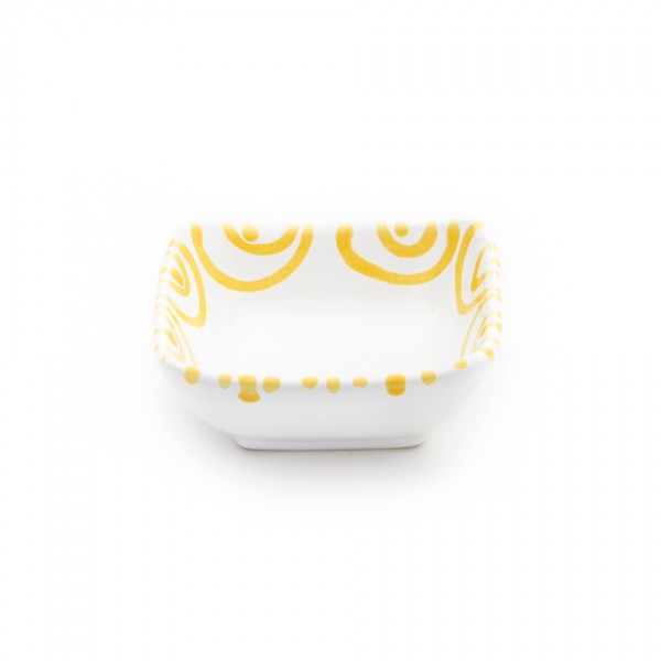 Gmundner Keramik Gelbgeflammt Schälchen quadratisch (SAQU09) 9cm