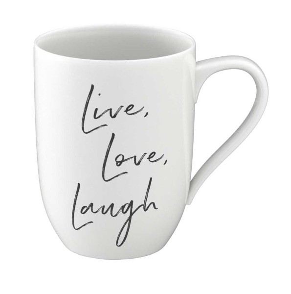 Villeroy &amp; Boch Statement 1016219659 Becher mit Henkel Live Love Laugh