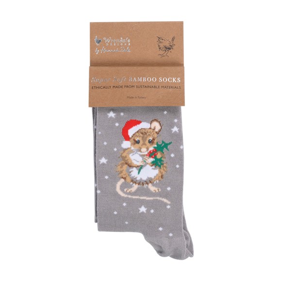 Wrendale Frauensocken XSOCK006 &quot;Christmouse&quot; - Maus
