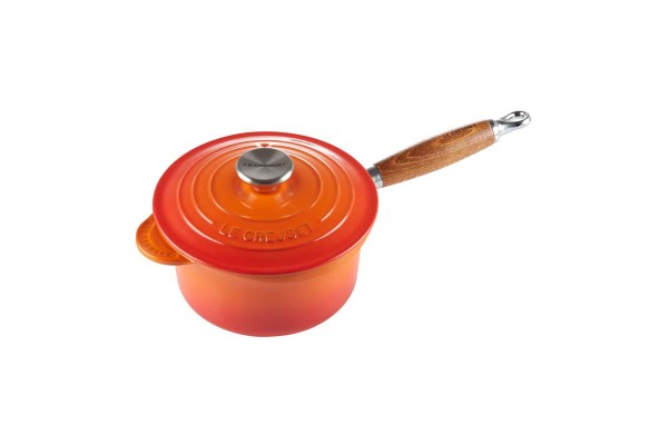 Le Creuset Kochgeschirr 21139180902460 Profitopf mit Holzgriff 18cm - Ofenrot