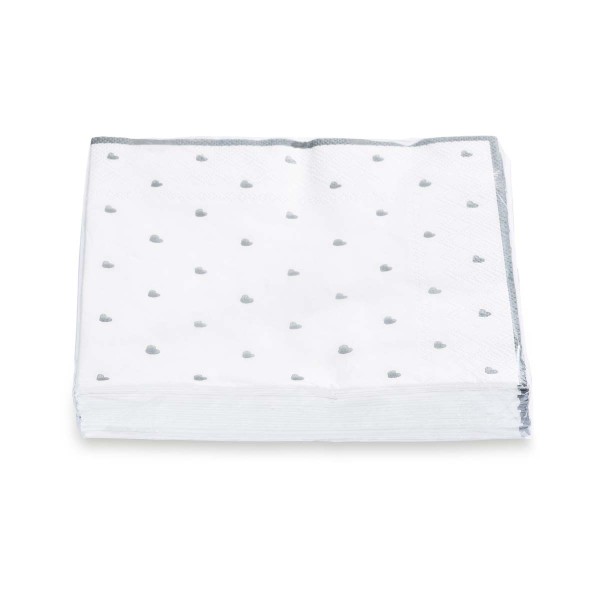 Gmundner Herzerl Grau 0013HWPS33 Servietten 3-lagig/20Stk, 33x33cm