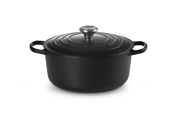 Le Creuset Gusseisen - Signature 21177260002430 Bräter rund 26cm 5,3L - Schwarz Matt
