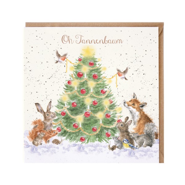Wrendale Karten GX044 Oh Christmas Tree - 15x15cm