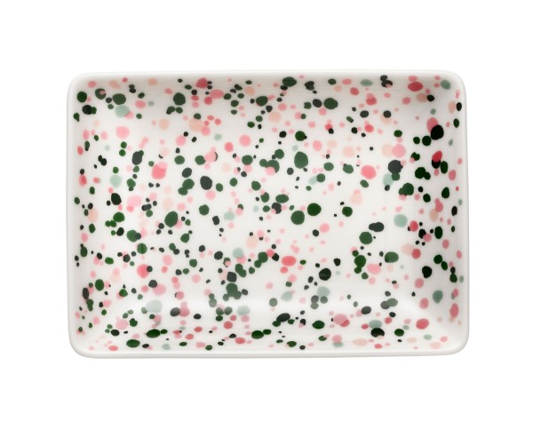 Iittala Oiva Toikka Collection 1070621 A6 Teller rechteckig 10x15cm Helle pink-green