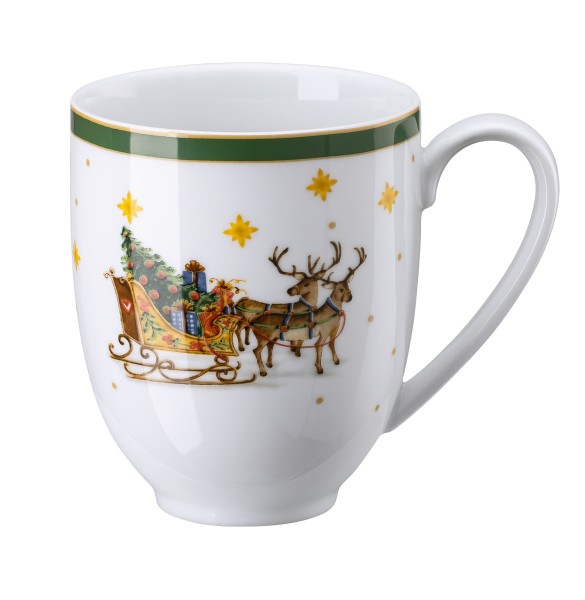 Hutschenreuther Happy Wintertime Green Becher mit Henkel, 0,40 l