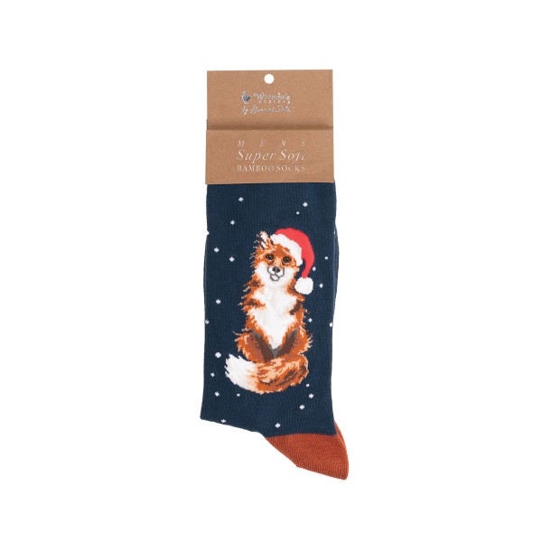 Wrendale Männersocken XSOCKM005 "Festive Fox" - Fuchs